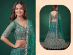 Rama Color Soft Net Fabric Multiple Sequence Embroidery Work Bridal Lehenga