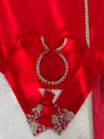 Red Color Faux Georgette Fabric Embroidery Sequence Work Anarkali Suit