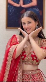 Red Color Kesariya Satin Fabric Jari With Sequence Work Lehenga