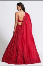 Red Color Vichitra Silk Fabric Sequence With Embroidery Coding Work Lehenga