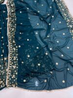 Teal Green Color Georgette Fabric Embroidery With Sequence Work Lehenga