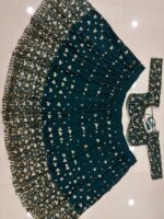 Teal Green Color Georgette Fabric Embroidery With Sequence Work Lehenga