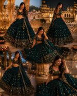 Teal Green Color Georgette Fabric Embroidery With Sequence Work Lehenga