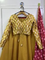 Yellow Color Vichitra Silk Fabric Jari With Real Mirror Work Lehenga