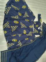 Blue Color Chinon Silk Fabric Digital Print Work Lehenga