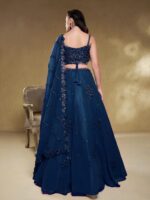 Blue Color Georgette Fabric Sequence With Jari Work Lehenga