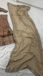 Chocolate Color Kasturi Silk Fabric Thread With Sequence Work Lehenga