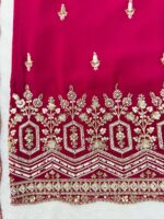 Dark Pink Color Faux Georgette Fabric Sequence With Bead Work Suit