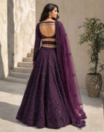Deep Purple Color Kasturi Silk Fabric Sequence Work Lehenga