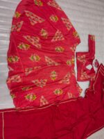 Gajri Color Chinon Silk Fabric Digital Print Work Lehenga