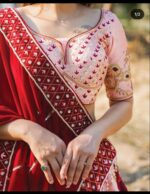 Light Pink Color Taffeta Silk Fabric Sequence With Embroidery Multi Work Lehenga
