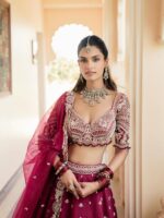 Maroon Color Malai Silk Fabric Sequence With Thread Jari Work Lehenga