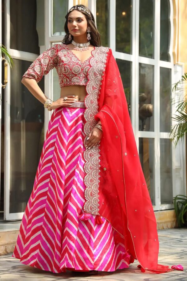 Multi Color BSY Silk Fabric Coding With Foil Digital Print Work Lehenga