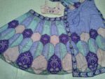 Multi Color Chinon Silk Fabric Digital Print With Real Mirror Work Lehenga