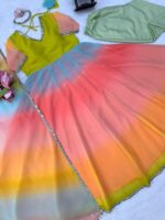 Multi Color Faux Georgette Fabric Digital Print Work Anarkali Suit