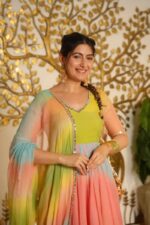 Multi Color Faux Georgette Fabric Digital Print Work Anarkali Suit