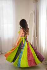 Multi Color Heavy Rayon Fabric Digital Print Work Navratri Lehenga