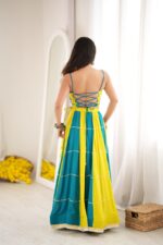 Multi Color Heavy Rayon Fabric Gota Patti Work Navratri Lehenga