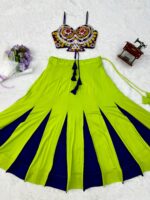Multi Color Heavy Rayon Fabric Gota Patti Work Navratri Lehenga