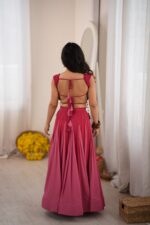 Multi Color Heavy Rayon Fabric Lagdi Patta Lace Work Navratri Lehenga