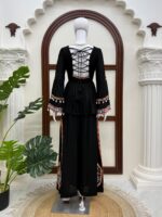 Navratri Special Black Color Rayon Silk Fabric Real Mirror Work Palazzo Set