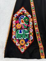 Navratri Special Black Color Rayon Silk Fabric Real Mirror Work Palazzo Set
