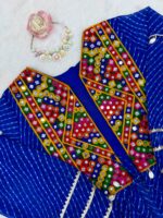 Navratri Special Blue Color Faux Georgette Fabric Real Mirror Kediya Style Top