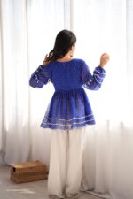 Navratri Special Blue Color Faux Georgette Fabric Real Mirror Kediya Style Top
