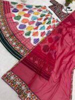 Navratri Special Multi Color Faux Georgette Fabric Print Work With Embroidery Work Lehenga