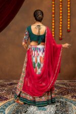 Navratri Special Multi Color Faux Georgette Fabric Print Work With Embroidery Work Lehenga