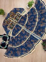 Navratri Special Multi Color Faux Georgette Fabric Real Mirror Work Shrug Jeans Set