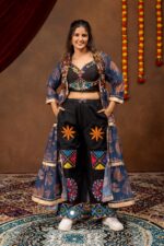 Navratri Special Multi Color Faux Georgette Fabric Real Mirror Work Shrug Jeans Set
