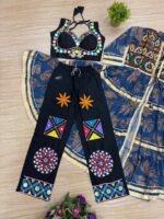 Navratri Special Multi Color Faux Georgette Fabric Real Mirror Work Shrug Jeans Set