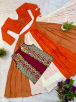 Navratri Special Multi Color Pure Rayon Fabric Koti Style Lehenga