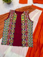 Navratri Special Multi Color Pure Rayon Fabric Koti Style Lehenga