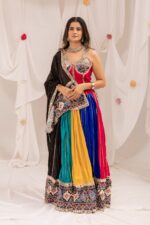 Navratri Special Multi Color Pure Rayon Fabric Real Mirror With Patola Print Work Lehenga