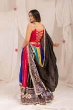 Navratri Special Multi Color Pure Rayon Fabric Real Mirror With Patola Print Work Lehenga