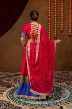 Navratri Special Pink Color Rayon Cotton Fabric Embroidery Work Lehenga