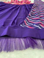 Navratri Special Purple Color Georgette Fabric With Net Ruffle Koti Style Lehenga