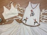 Navratri Special White Color Pure Cotton Fabric Hand Print Work Koti Style Lehenga