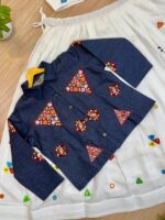 Navratri Special White Color Rayon Cotton Fabric Mirror Hand Work Lehenga