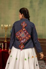 Navratri Special White Color Rayon Cotton Fabric Mirror Hand Work Lehenga