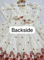 Off White Color Heavy Silk Fabric Sequence With Embroidery Work Gown