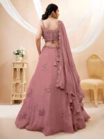Peach Color Georgette Fabric Sequence With Jari Work Lehenga
