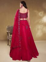 Pink Color Georgette Fabric Sequence With Jari Work Lehenga