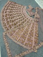 Pink Color Soft Butterfly Net Fabric Glass Sequence Work Lehenga