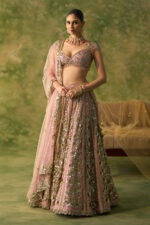 Pink Color Soft Butterfly Net Fabric Glass Sequence Work Lehenga