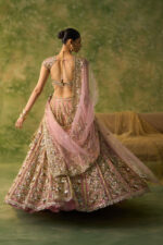 Pink Color Soft Butterfly Net Fabric Glass Sequence Work Lehenga