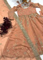 Pink Color Star Georgette Fabric Sequence With Jari Thread Work Top Lehenga Set
