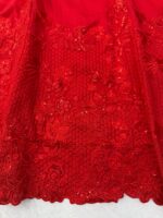 Red Color Vichitra Silk Fabric Thread With Sequence Work Anarkali Suit